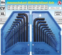 BGS Diy Innen-6-kant-Winkelschlsselsatz, Zoll + metrisch, 30-tlg.