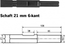 Projahn Spatmeiel 380/50Schaft 21 mm 6-kant Kango